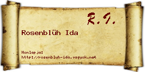 Rosenblüh Ida névjegykártya