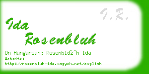 ida rosenbluh business card